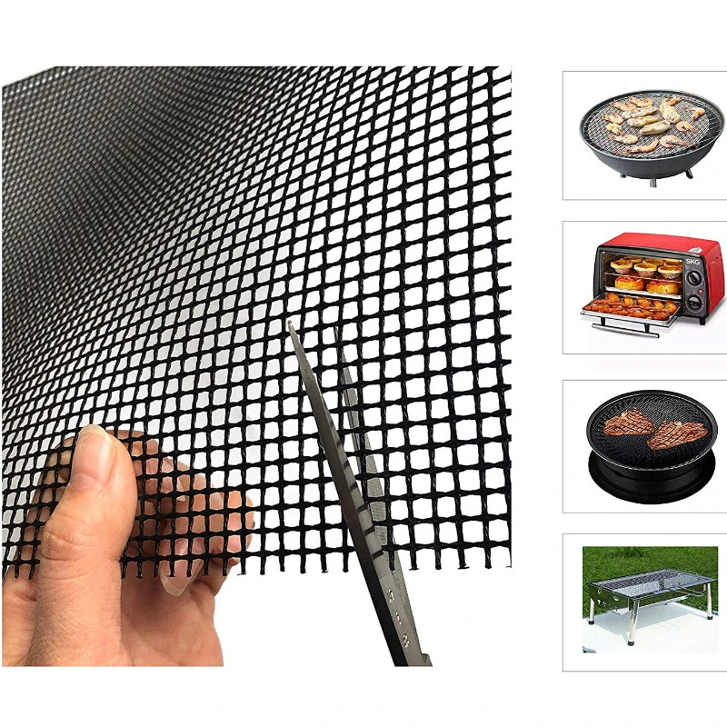 Almohadilla de rejilla para barbacoa antiadherente resistente a altas temperaturas, malla para barbacoa, almohadillas para cocinar reutilizables y de fácil limpieza, herramienta para hornear a la parrilla_voghion.com