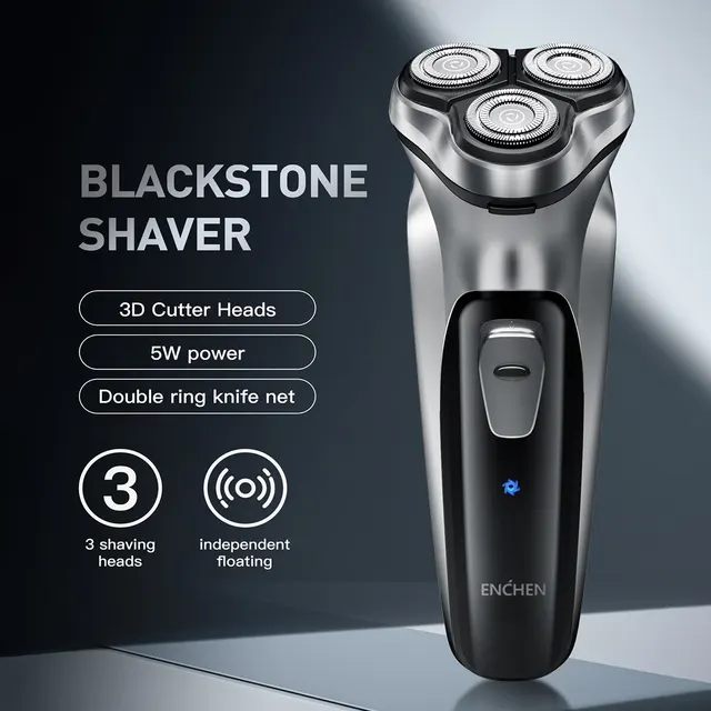 ENCHEN Blackstone Electrical Rotary Shaver for Men 3D Floating Blade Washable Type-C USB Rechargeable Shaving Beard Machine 1