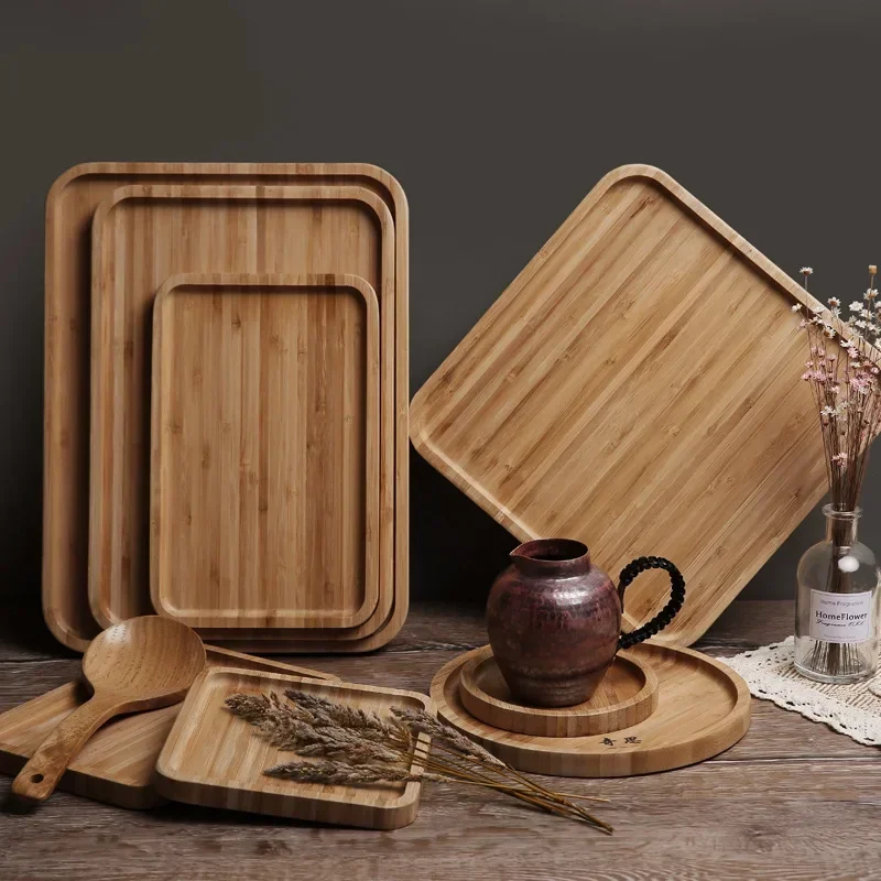 Bamboo Wooden Tray Pizza Tea Tray