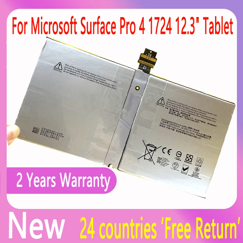 Bateria do Portátil para o Microsoft Surface Pro 1724 123 Tablet 7.5v 38.2wh 5087mah Alta Qualidade G3hta027h Dynr01 Novo