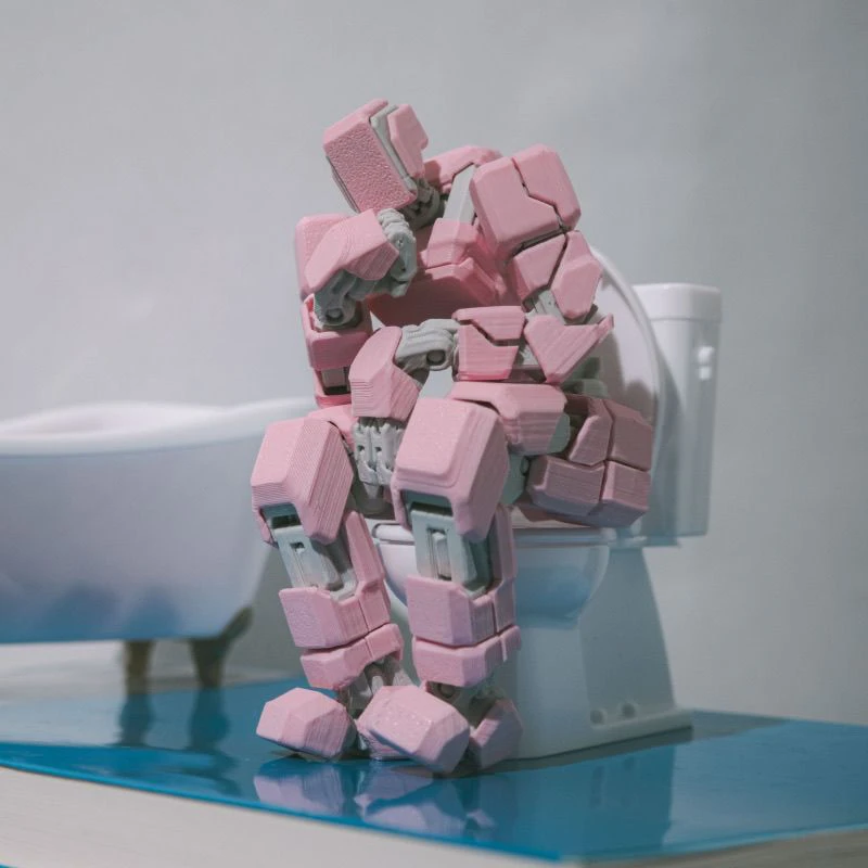 New Articulated Action Figure 3D Printed Mecha Robot Mini Toy Multi-Joint Poseable Mech Warrior Model Collectible Figure Gifts - 3