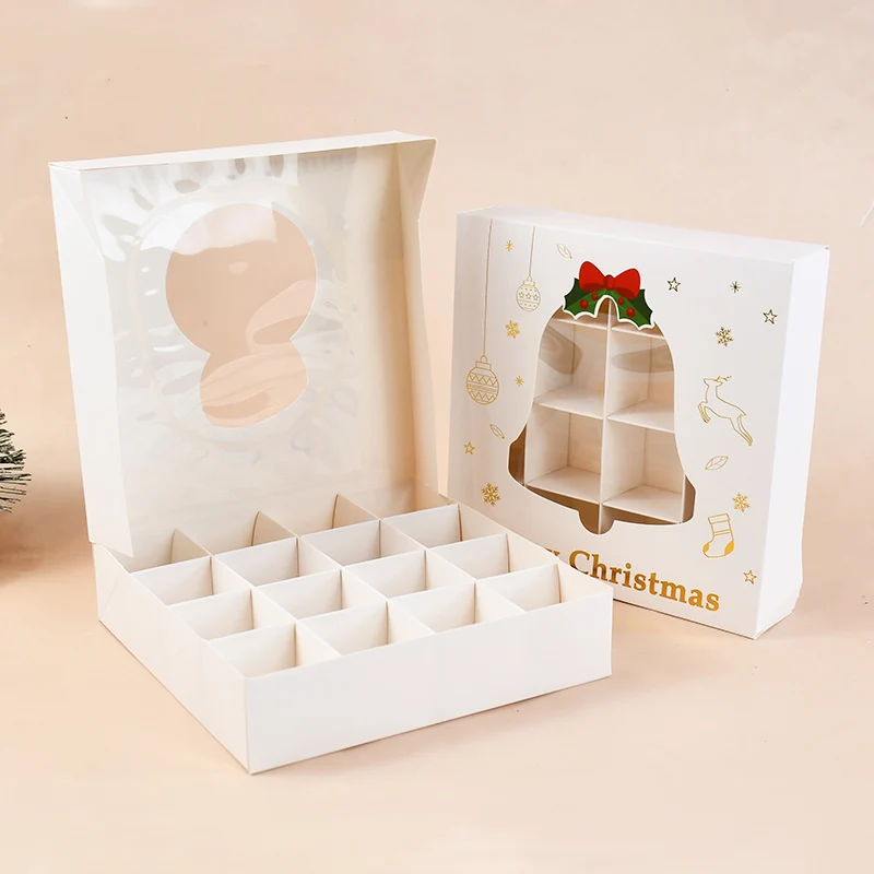 1/6Pcs Christmas Candy Cookie Boxes Snack Gift Packaging Decoration Kids Favors 2024 Christmas Party Supplies New Year 2025