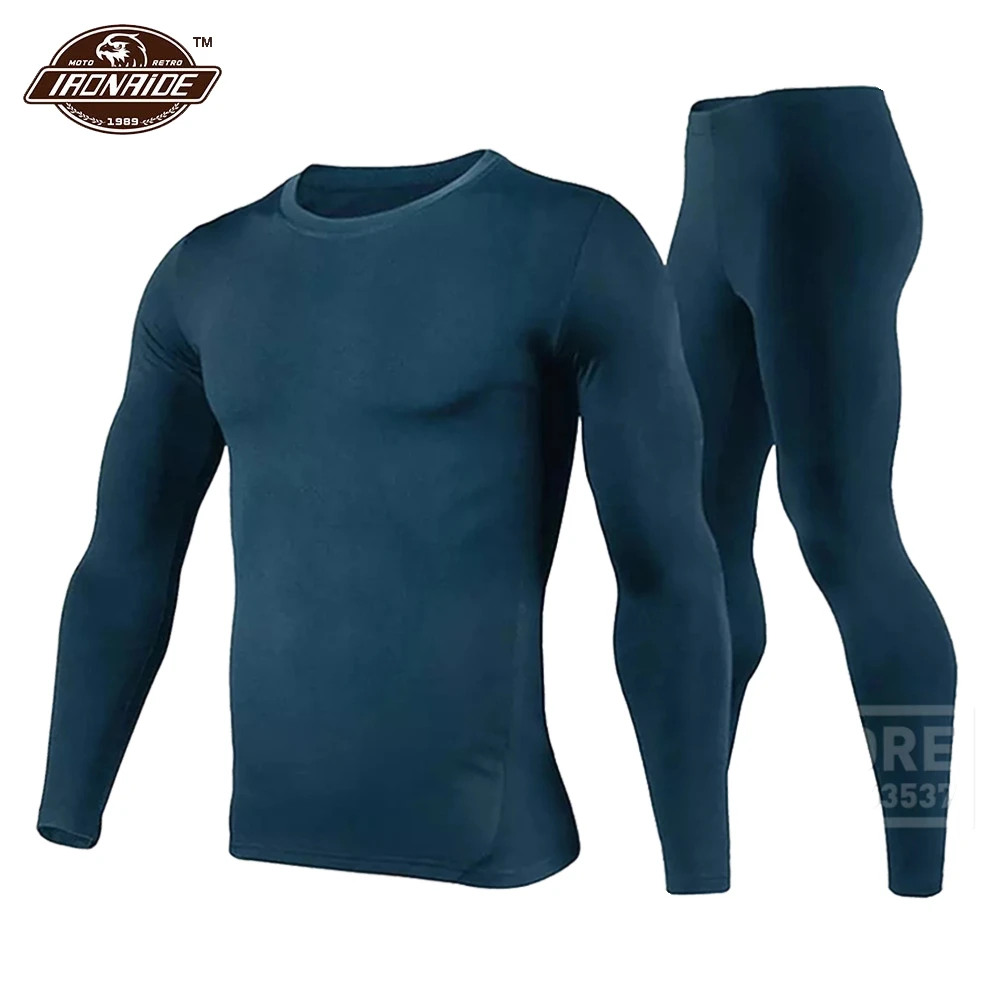 Herobiker ropa interior térmica forrada de lana para hombre, conjunto de  ropa interior térmica para motocicleta, esquí, capa Base, camisas y Tops  cálidos, traje inferior de 3 colores, Invierno|Camisas y tops| -