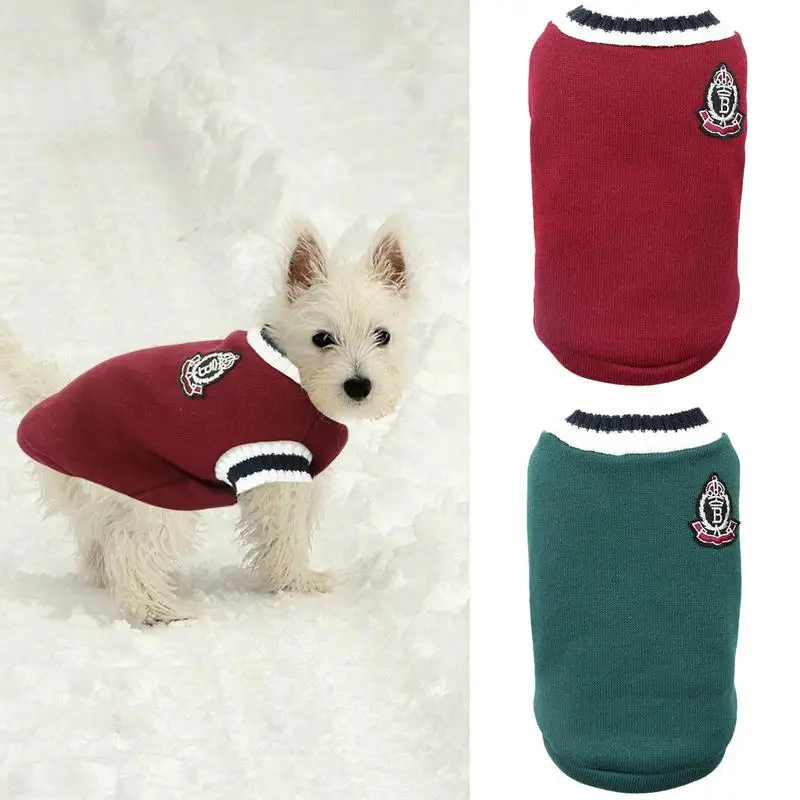 Pet Knitted Sweater | Soft Winter Dog Sweaters With Air Permeability | Lightweight Thick College Style Knitted Dog P