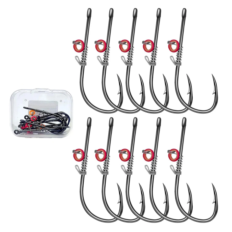 Hxyxbnhno Lot De 10 Hameçons De Fixation Pour Crevettes Vivantes Avec Trou