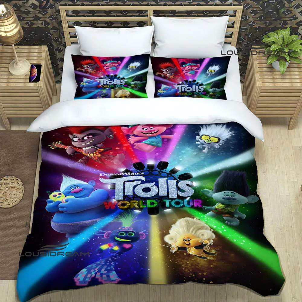 Cartoon Trolls printed Bedding Sets exquisite bed supplies set duvet cover bed comforter set bedding set luxury birthday gift 4