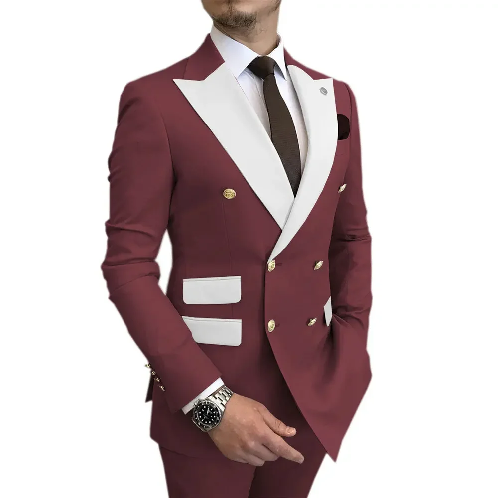 Men Suit Two-piece Wedding Suit Groom Best Men Business Korean Lang Wedding Banquet Plus-size Blazer