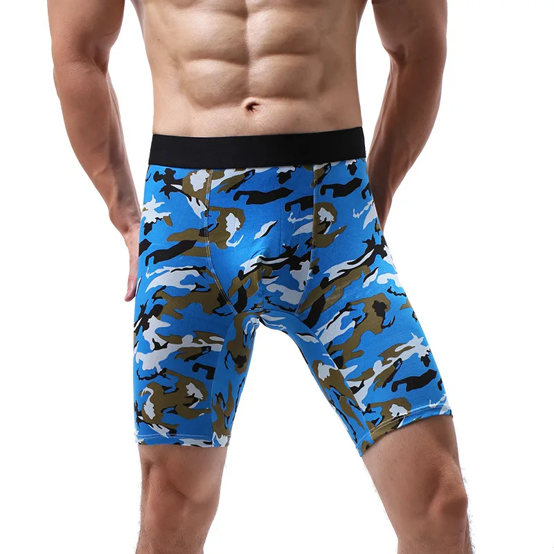 1PCS Long Leg Cotton Sexy Shorts Boxer Men’s Underwear Men's Underwear Men Panties Men Underpants Boxershorts camouflage Natural 4