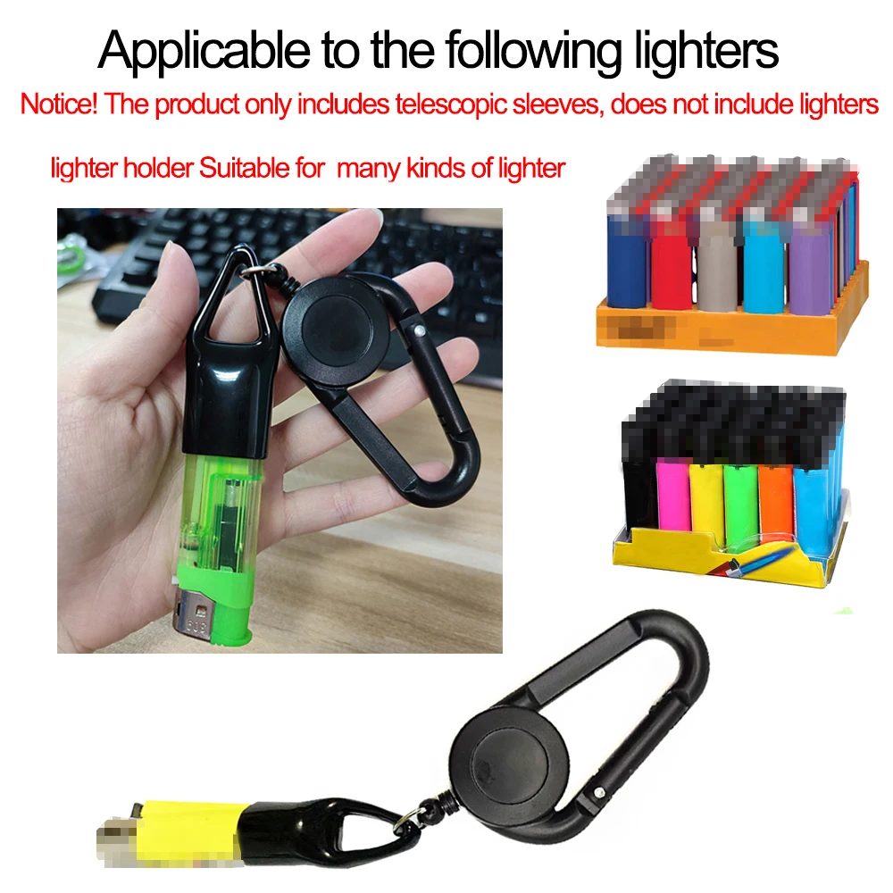 Description Picture 6 of itemLighter Holder With Retractable Keychain Windproof  Lighter Protective Cover Sleeve Clip Tobacco Herb Smoking Accessories