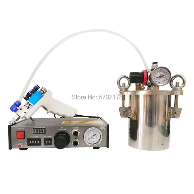 BY-21A Epoxy Adhesive Dispenser Precision Automatic Dispenser with Manual Stand 1L Stainless Steel Pressure Tank