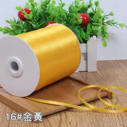 Luxurious 10m White Silk Satin Ribbon for Gift Wrapping & Special Occasions (Golden)