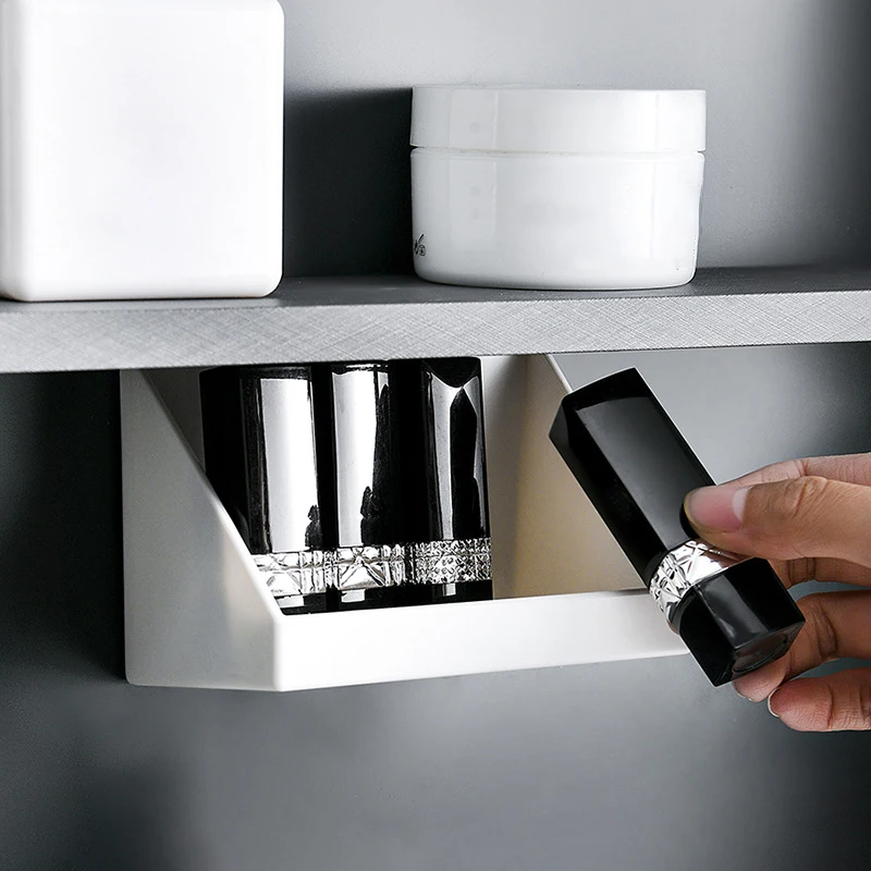 Drawer Style Storage Box Under The Mirror Cabinet Transparent Bathroom Cotton Stick Makeup Cotton Bathroom Pull-Out Storage 4
