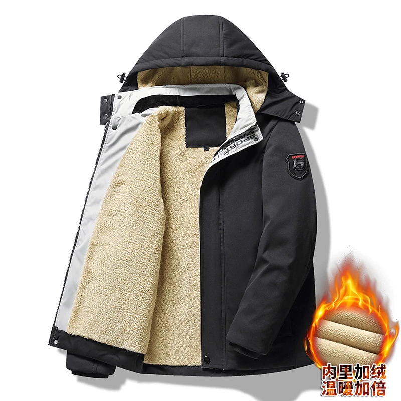 Oversized 8XL Winter Parka Men Fleece Thick Warm Hooded Men Winter Jacket Coat Military Cargo