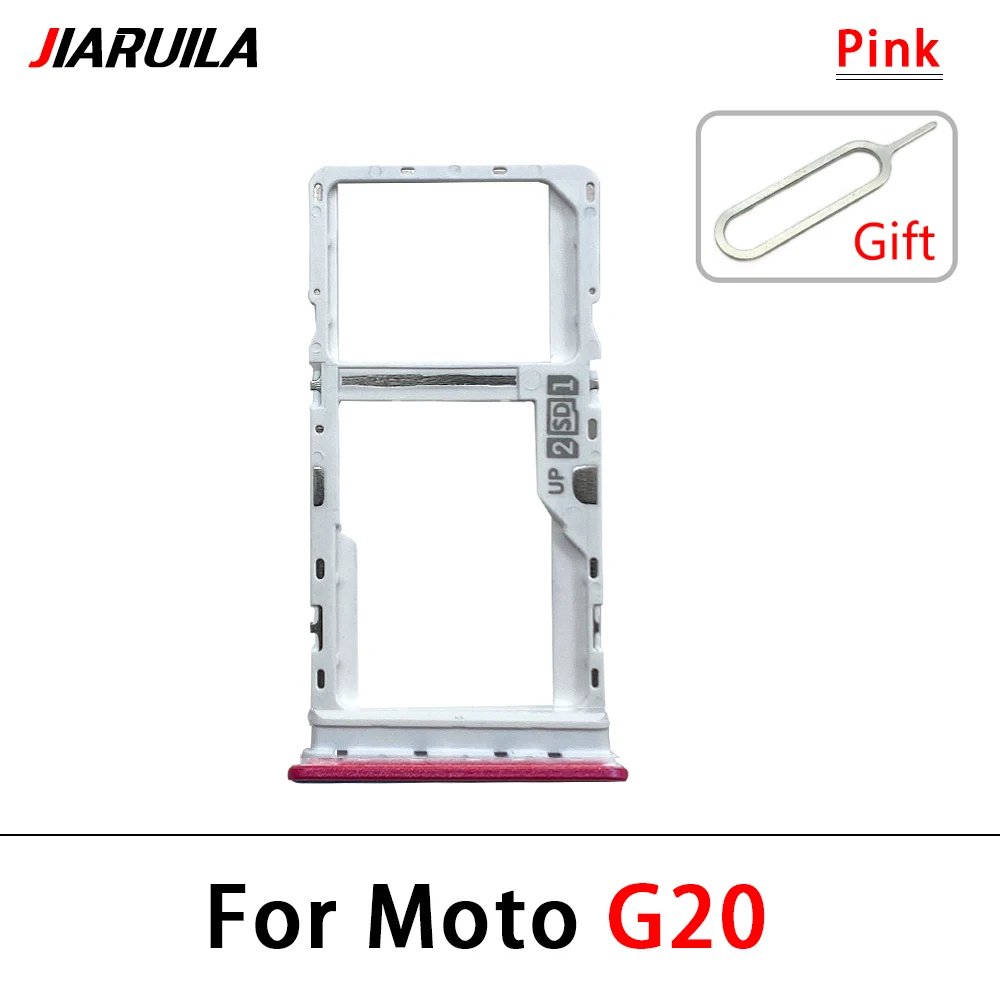 Motorola Moto G100 G20 G30 G200 G10 용 핀으로 새 SIM 카드 트레이 칩 슬롯 서랍 홀더 어댑터 액세서리 교체