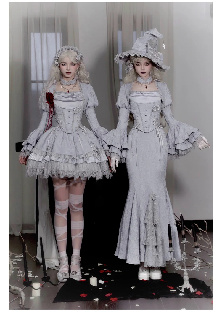 Women's Gothic Camisole Fishtail Skirt Set