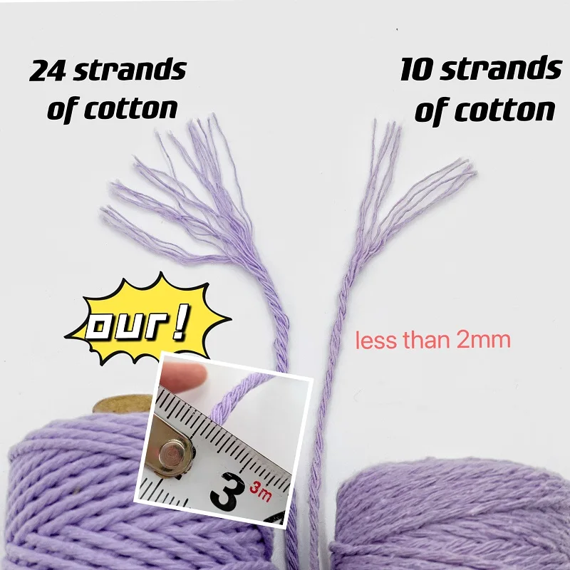2.5mm 100M Macaroon Macrame Cord Rope Cotton Twine Thread String Crafts DIY Sewing Handmade Bohemia Wedding Party macrame cord