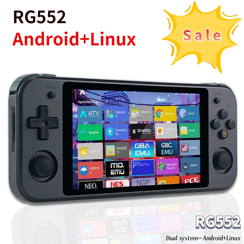 ANBERNIC RG552 256 ГБ 40000 + игры Android Linux Ретро портативная игровая консоль для PSP PS1 WII NDS N64 5