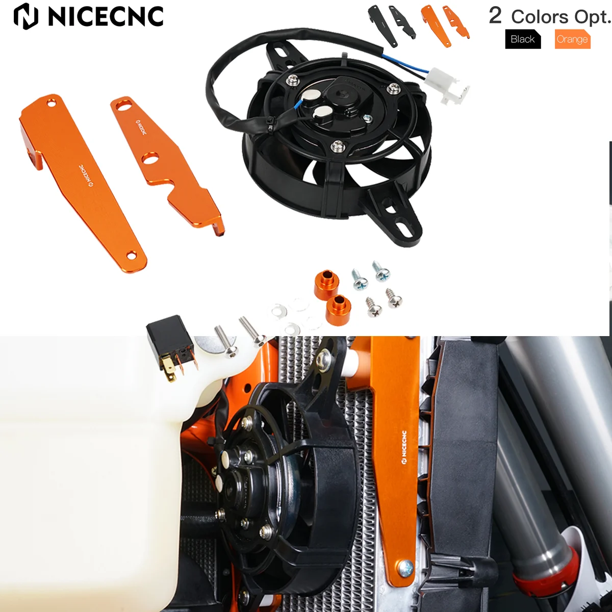 12V Electric Radiator Cooling Fan Bracket Kit For KTM XCW 300 EXC EXCF 450 350 250 Husqvarna TE300 FE450 GasGas EC300 EC250