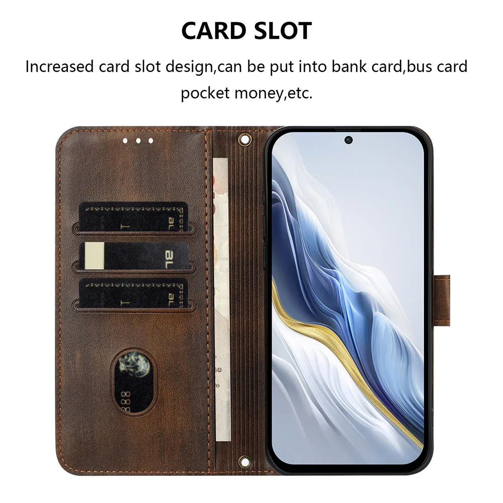 Vintage Leather Flip Phone Wallet Case Cover