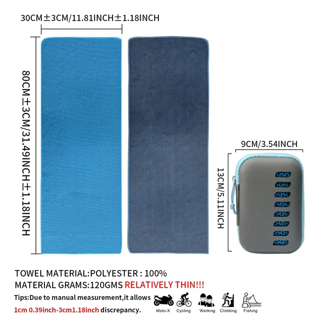Camping Cooling Towels with EVA Case Compact & Portable Travel Ice Towel Quick Dry Towels for Sports Gym Hiking and Yoga1-50 PCS 3