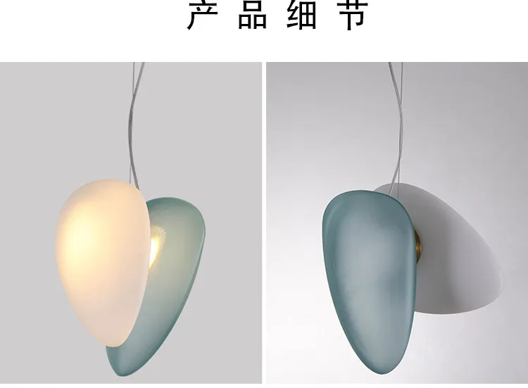 Pebble LED Pendelleuchte Glasfarbene Pendelleuchte ​ Designer Dekoration Licht Schlafzimmer Nachttischlampe Küche Café Beleuchtung – Detail 9