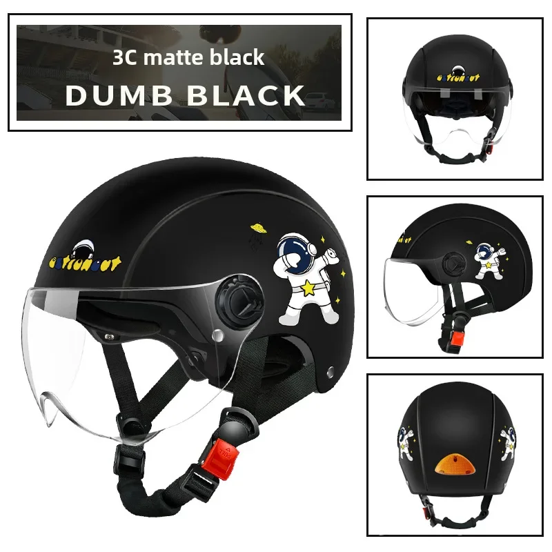 Casco de bicicleta eléctrica universal para hombre y mujer, protección solar de verano, medio casco, gorra de seguridad para motocicleta para las cuatro estaciones