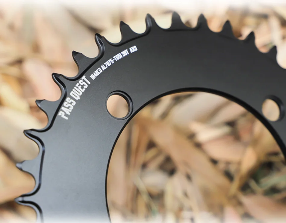 PASS QUEST-104BCD Rundes farbenfrohes Aero-Mountainbike, Rennrad, schmales breites Kettenblatt, 32-48T Kettenblatt, Silber und Schwarz – Detail 11