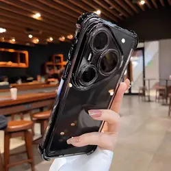 Custodia Shockproof Trasparente con Cornici Rinforzate in Elettroplaccato Fashion