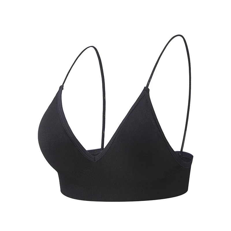 Women Lingerie Bra Women Seamless Bra Camisole Underwear V Neck Gather Up Sports Fitness Yoga Casual