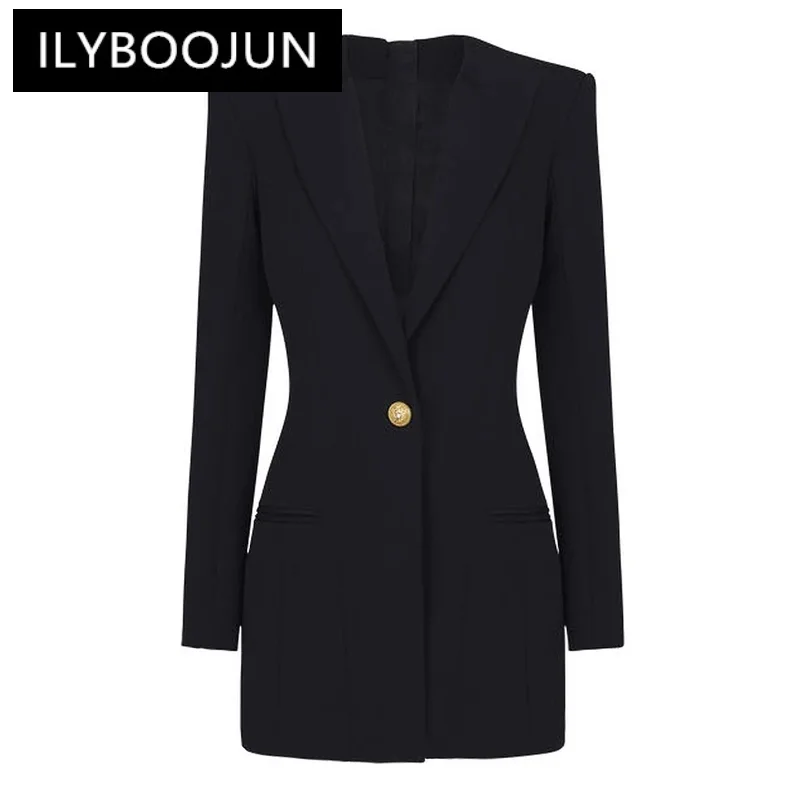 

Spring And Autumn New Fashion High-grade Solid Long Sleeve Slim Temperament Commuter Socialite Fashion Dress Woman's Blazer