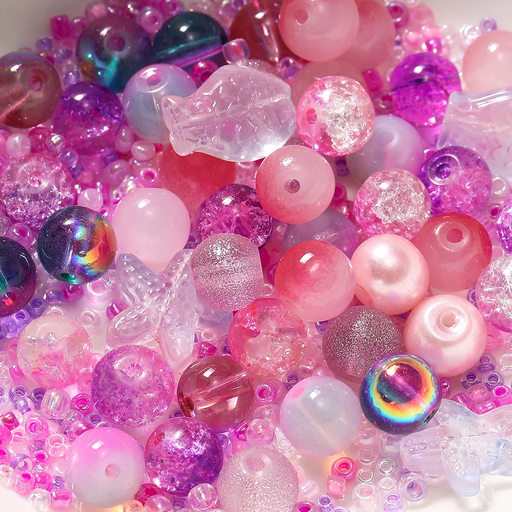 20g/Lot 8mm Mixed Glass Irregular Shape Charm Seed Loose beads Handmade DIY Necklace Bracelets Jewelry Accessories