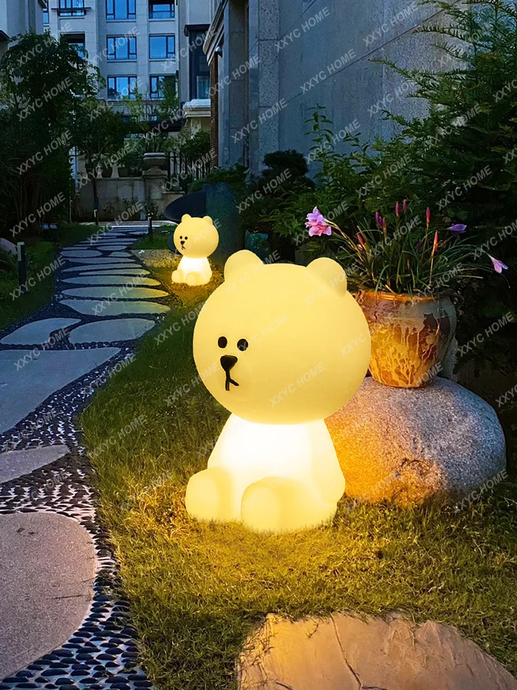 

Outdoor Luminous Lawn Lamp Cartoon Bear Solar Waterproof Decoration Garden Animal Villa Landscape Courtyard Atmosphere Lamp