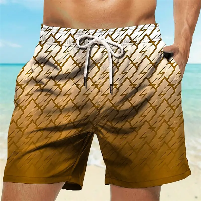 Hawaiian Beach Shorts Men Surfing Swim Trunks