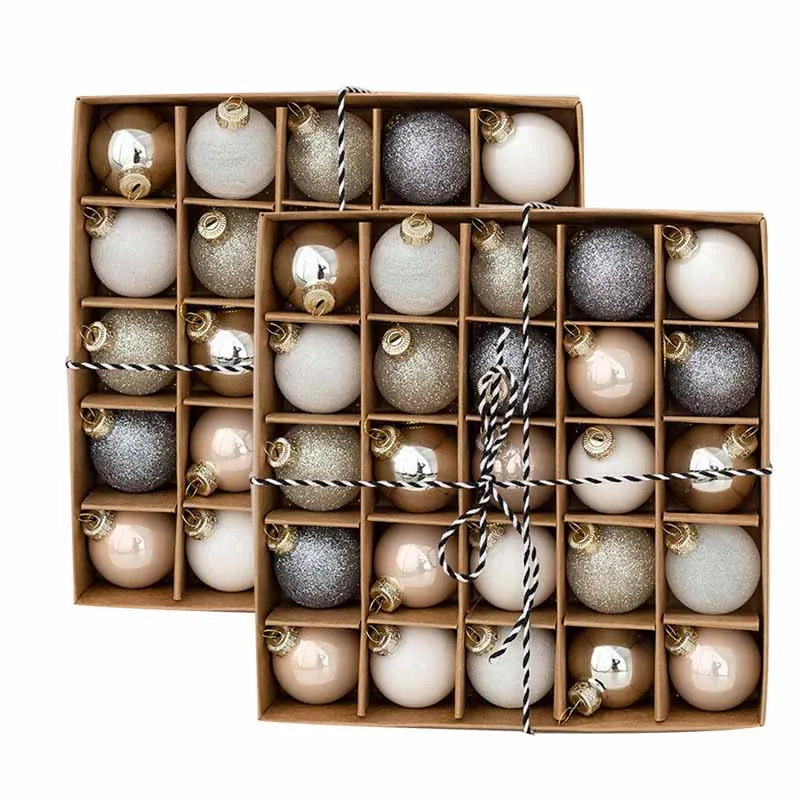 thumbnail image 1 of Juego de 25 bolas navideñas de cristal de 4 cm, adornos navideños multicolores, adornos para árbol de Navidad de Año Nuevo 2023 para fiestas en casa, 1 of 5