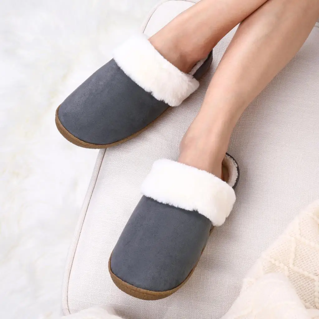 

Goosecret Warm Cozy Plush Fluffy Home Slippers Indoor Cozy Plush Slides Man Non Slip Soft Rubber Sole New Home Flats Slippers