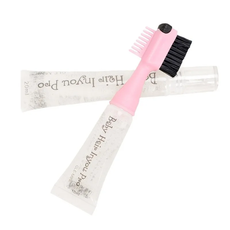 Edge Brush with Gel Dispenser Double Sided Edge Control Hair Comb Brushes for Women Girls Natural Styling Hair Brushes Comb