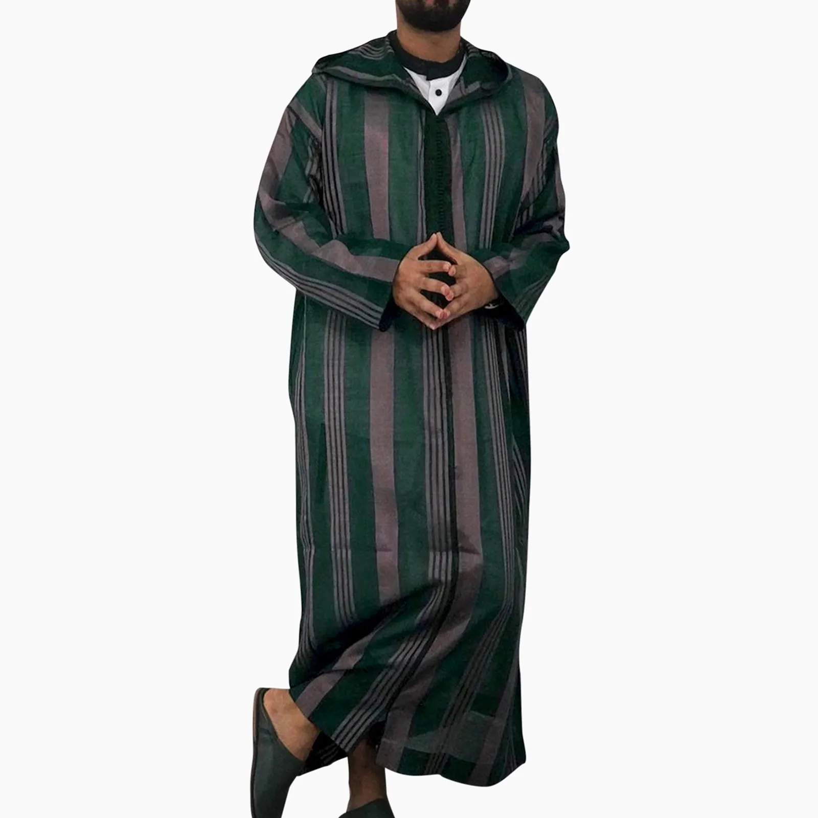 Muslim Men Clothing Kaftan Robes Looser Ramadan Fashion Leisure Traditional Ethnic Middle East Kurta Arab Turkish Dress Dubai - Image 2