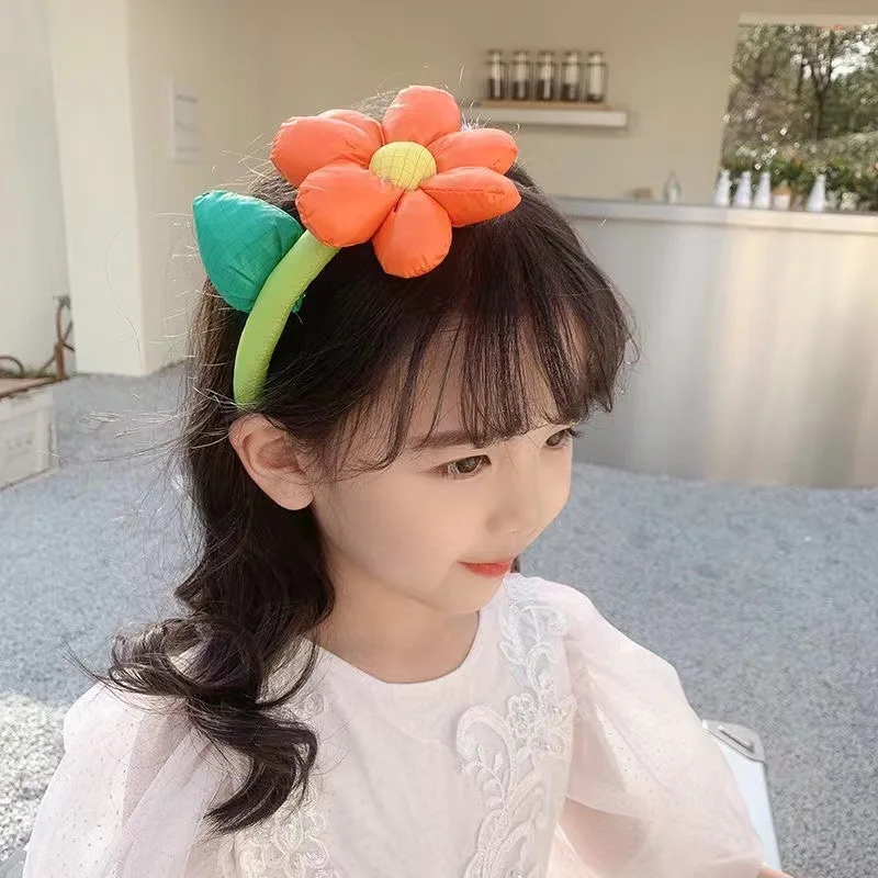 Korean 3D Flowers Sunflowers Girls Hair Bands Headbands For Spring Summer Baby Girl Birthday
