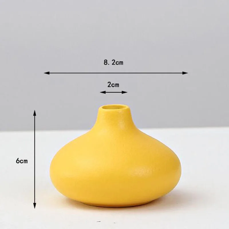 Porcelain Yellow Color Flower Vase Decoration Living Room Flower Arrangement Container Hydroponics Vase Plant Pot Gardening Art 5