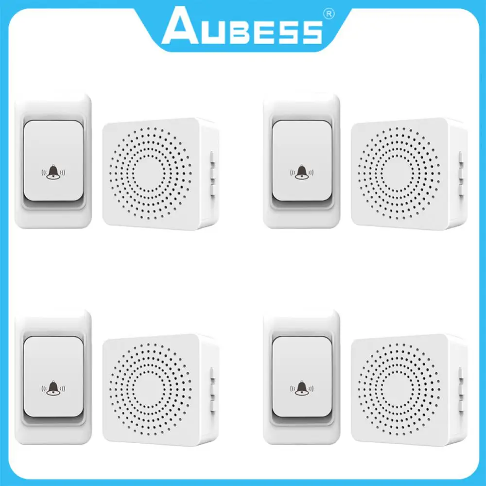 

AUBESS 433 Wireless Doorbell No Battery Required Waterproof Self-Powered Door Bell Sets Home Outdoor Kinetic Ring Chime Doorbell