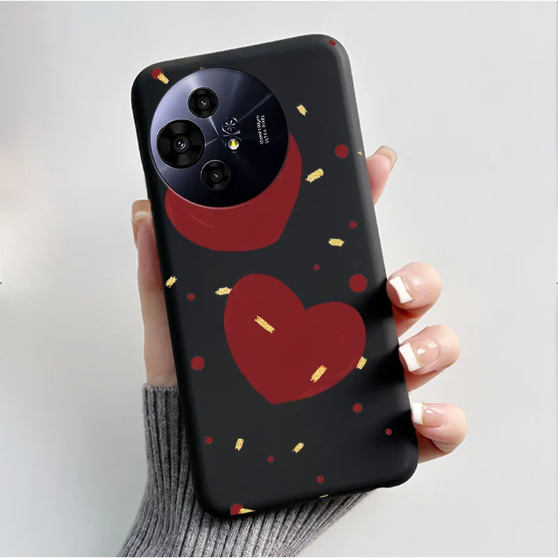 Soft Silicone Black Shell Cover with Cute Flower Design
