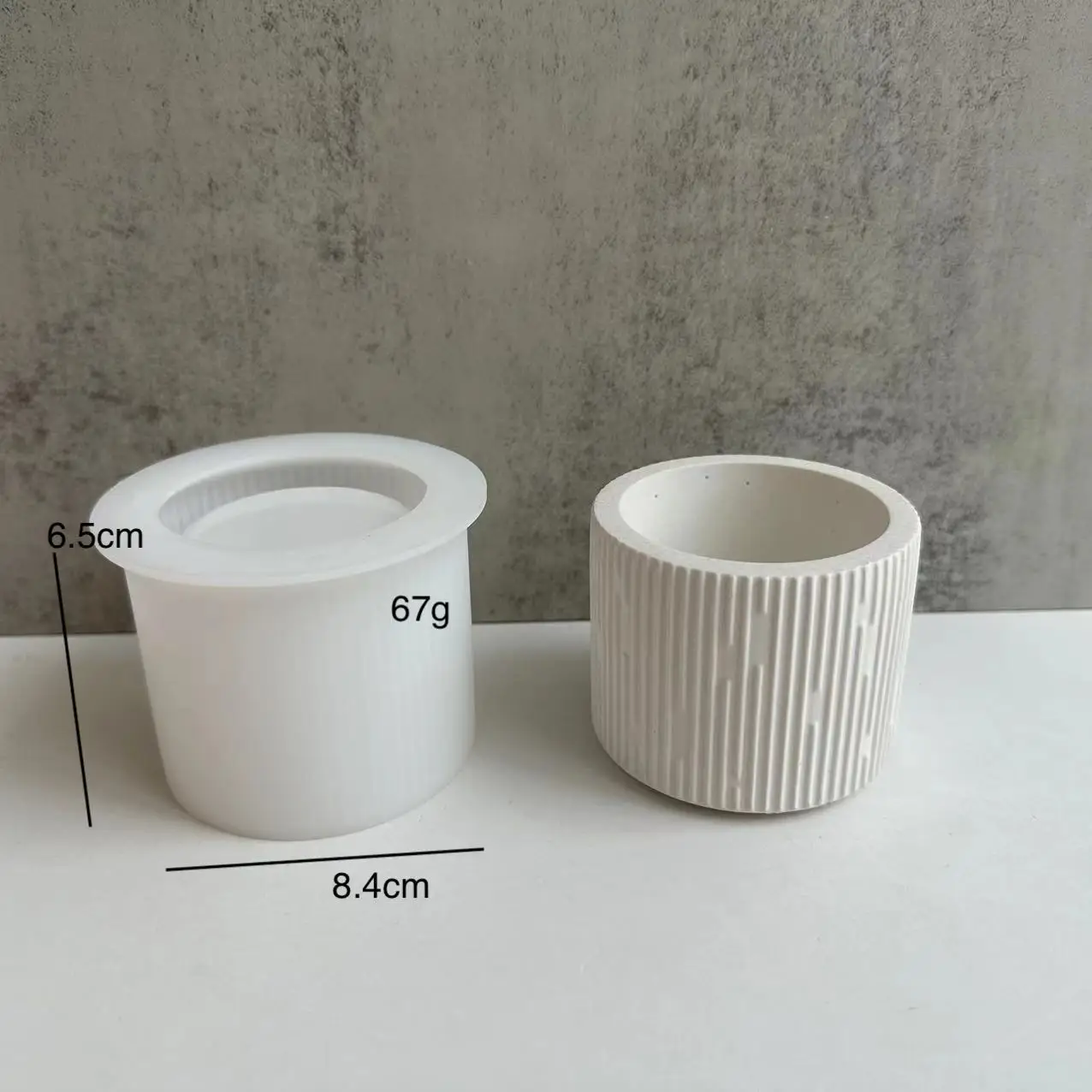 Line Stripe Round Flower Pot Silicone Mould Aroma Candle Cup Plaster Cement Moulds Resin Drip Mirror silicone mold for concrete