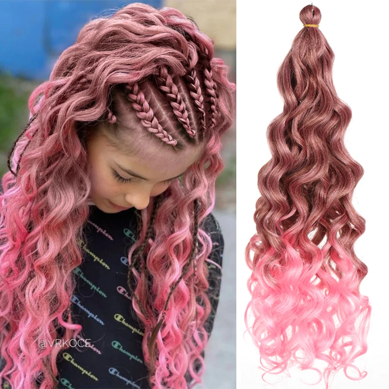 LUPU 20 Inch Hawaii Curly Braiding Hair Ocean Wave Crochet Braid Hair for Black Women Synthetic Hair Extensions Fiber 82 inch 165g wholesale xpression jumbo braiding hair pre stretched box twist braids synthetic hair extensions for black women