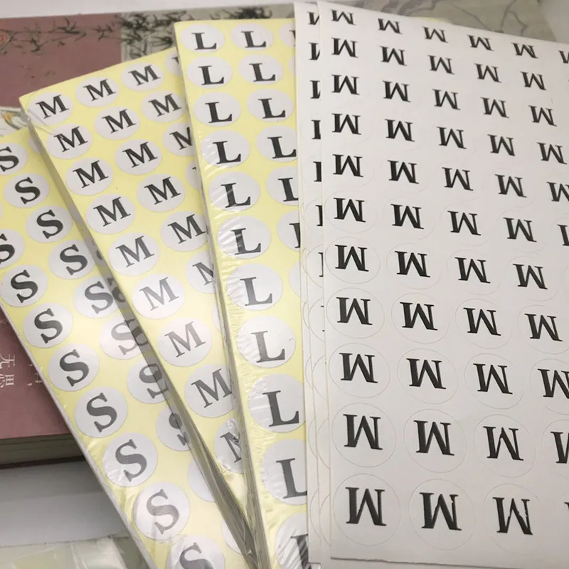 Clothing Size Circular Self Adhesive Label Badge Sticker With Strong High Temperature Resistance Waterproof And Easy To Tear Off, decorative stickers,self adhesive stickers,adhesive stickers