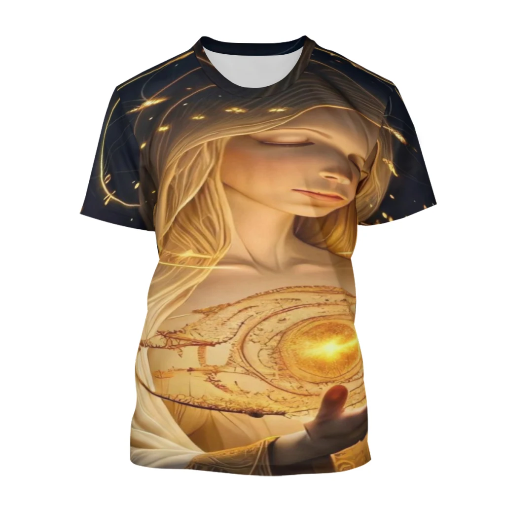 

Sun Moon Star Women T-shirt Short Sleeve Top Youthful Y2K
