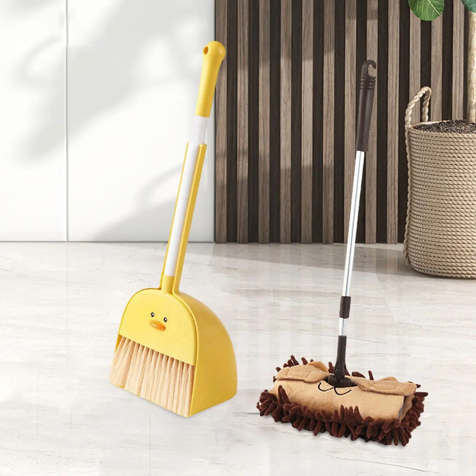 Kids Cleaning Set Pretend Play Mini Broom with Dustpan Mop for Kids Little Housekeeping Helper Set for Preschool Kindergarten