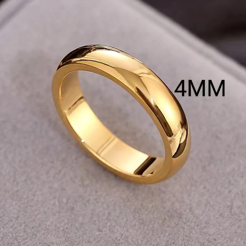 Elegant 18K Gold Plated Minimalist Couple Rings for Wedding and Engagement