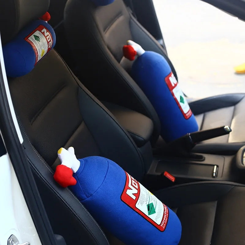 Car Neck Pillow car pillow car headrest car neck pillow Car Headrest Support For Driver Front Passenger Seat NOS Bottle Pillow Decor Headrest Cushion Plush