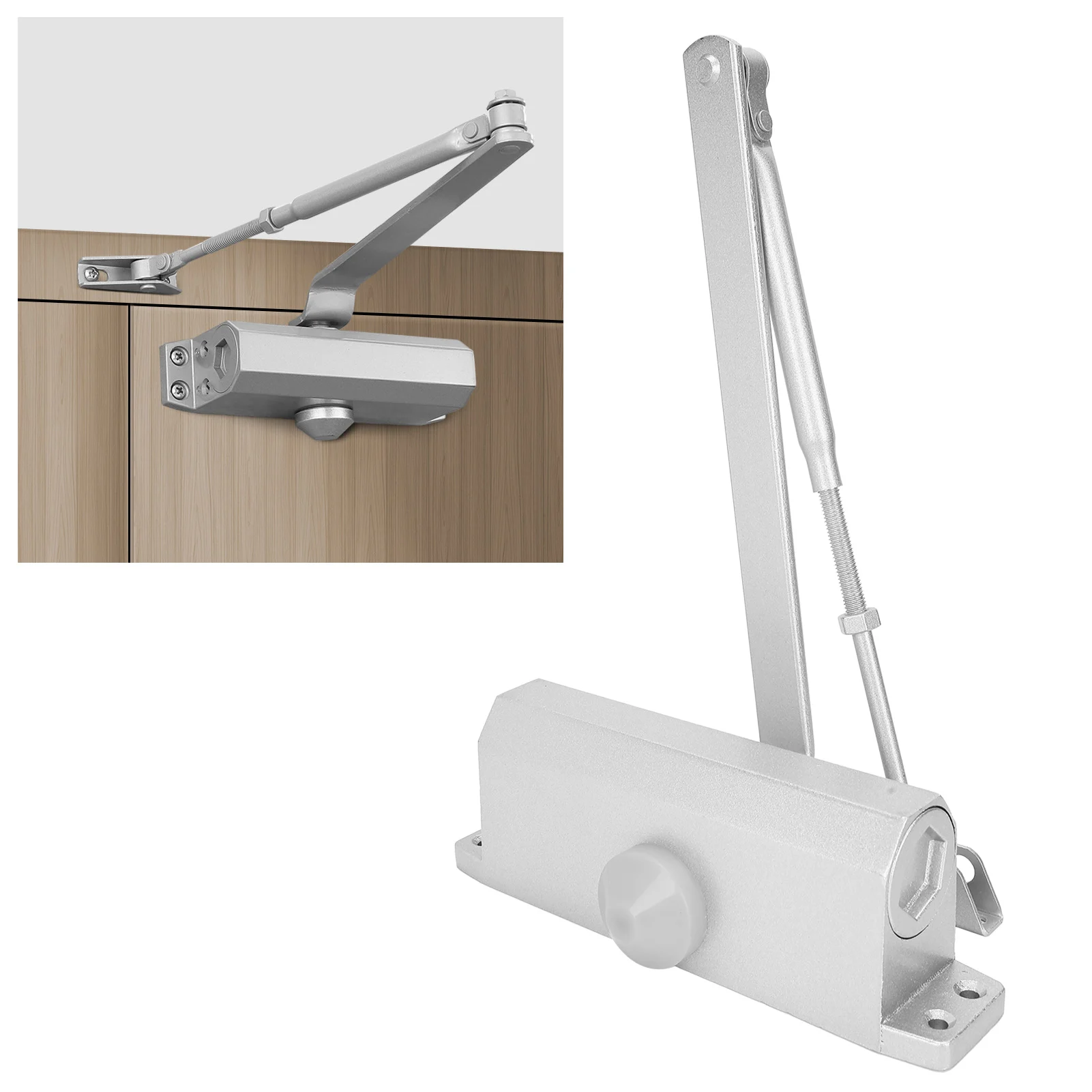 60-85kg Door Closer Aluminum Alloy Adjustable Hydraulic Door Shutter for Commercial Residential Office Use Hardware