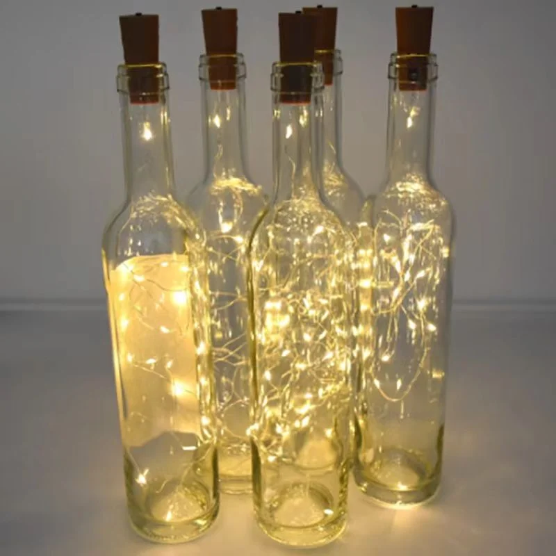 15 Pack Wine Bottle Lights Cork 20 LED Cork Lights String Battery Operated Mini Copper Wire Light 6.5 Feet for DIY-wine bottle lights